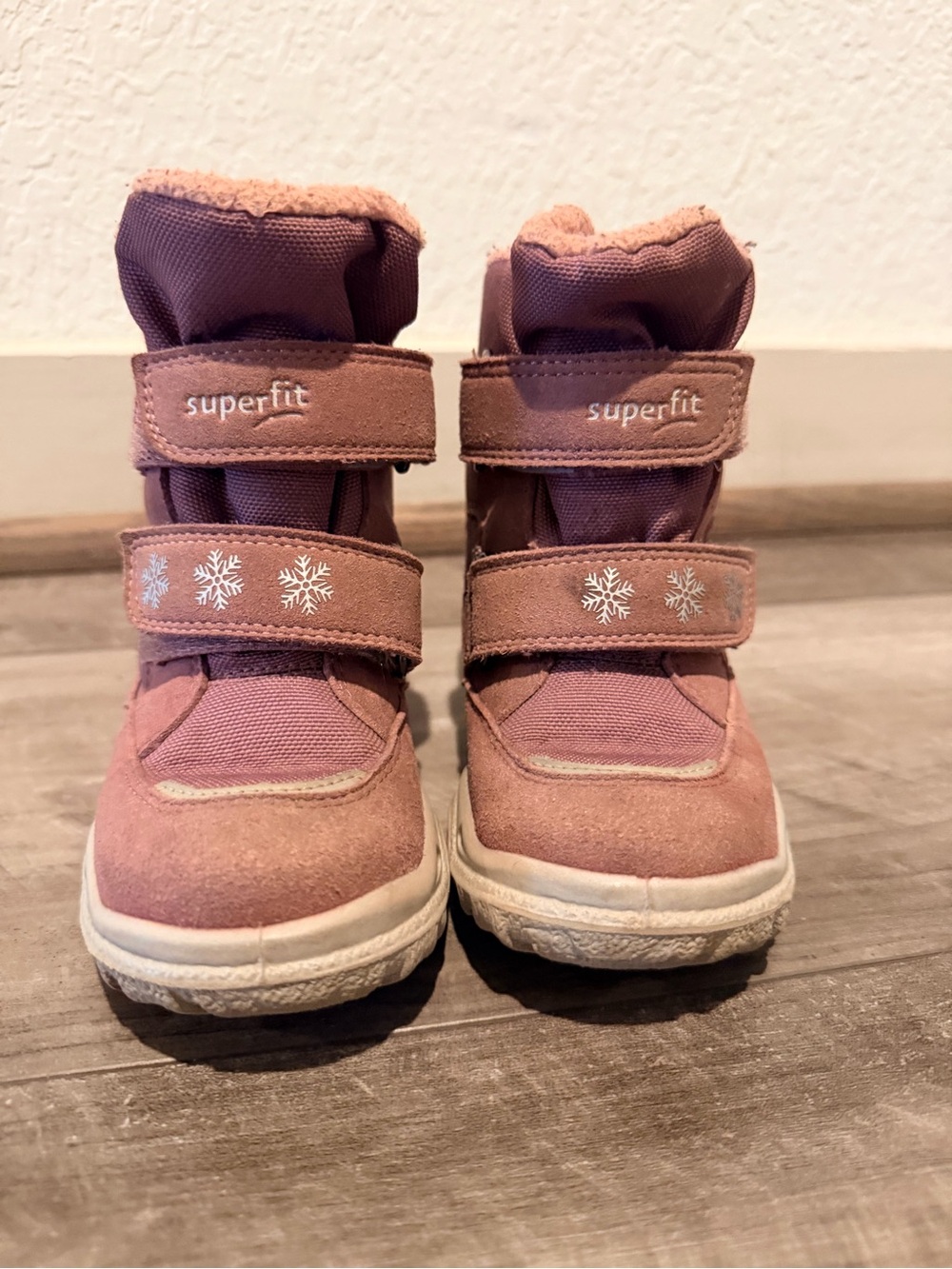Superfit Mauve Girls Snowflake Strap Boots